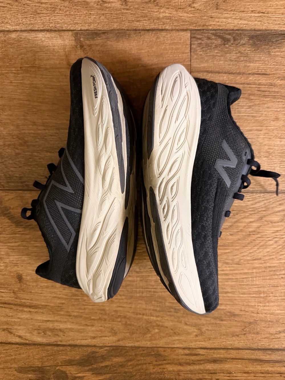 New Balance 1080 Black Sneakers with Cream Midsole